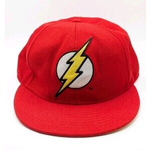 DC Comics The Flash Fitted Hat S/M Red Yellow Underbrim Graphic Rare